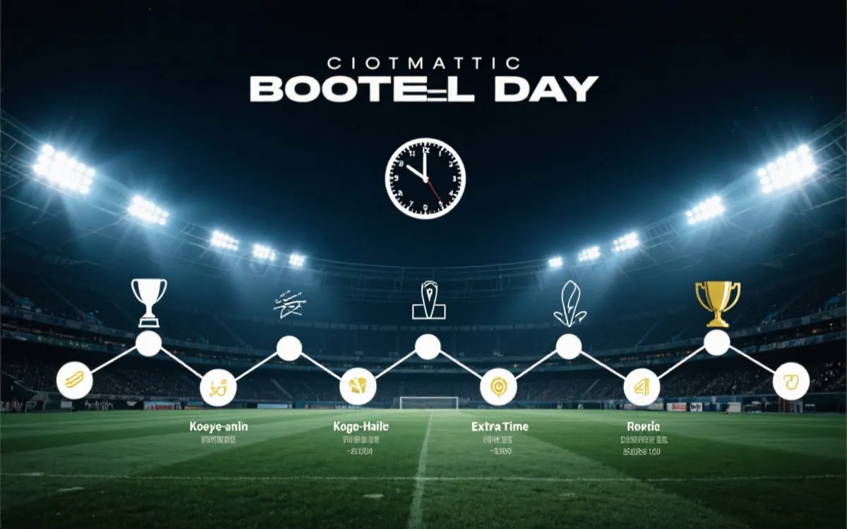 世界杯决赛日从赛前到颁奖的时间线视觉海报